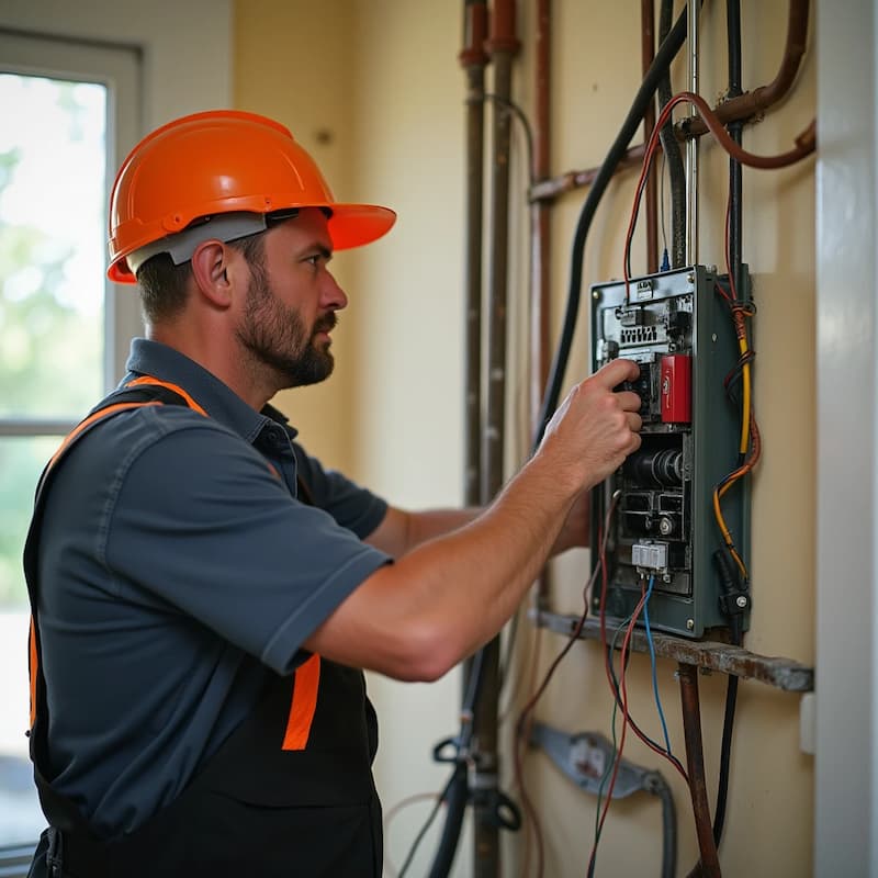grounding hero image Our electrician installing grounding